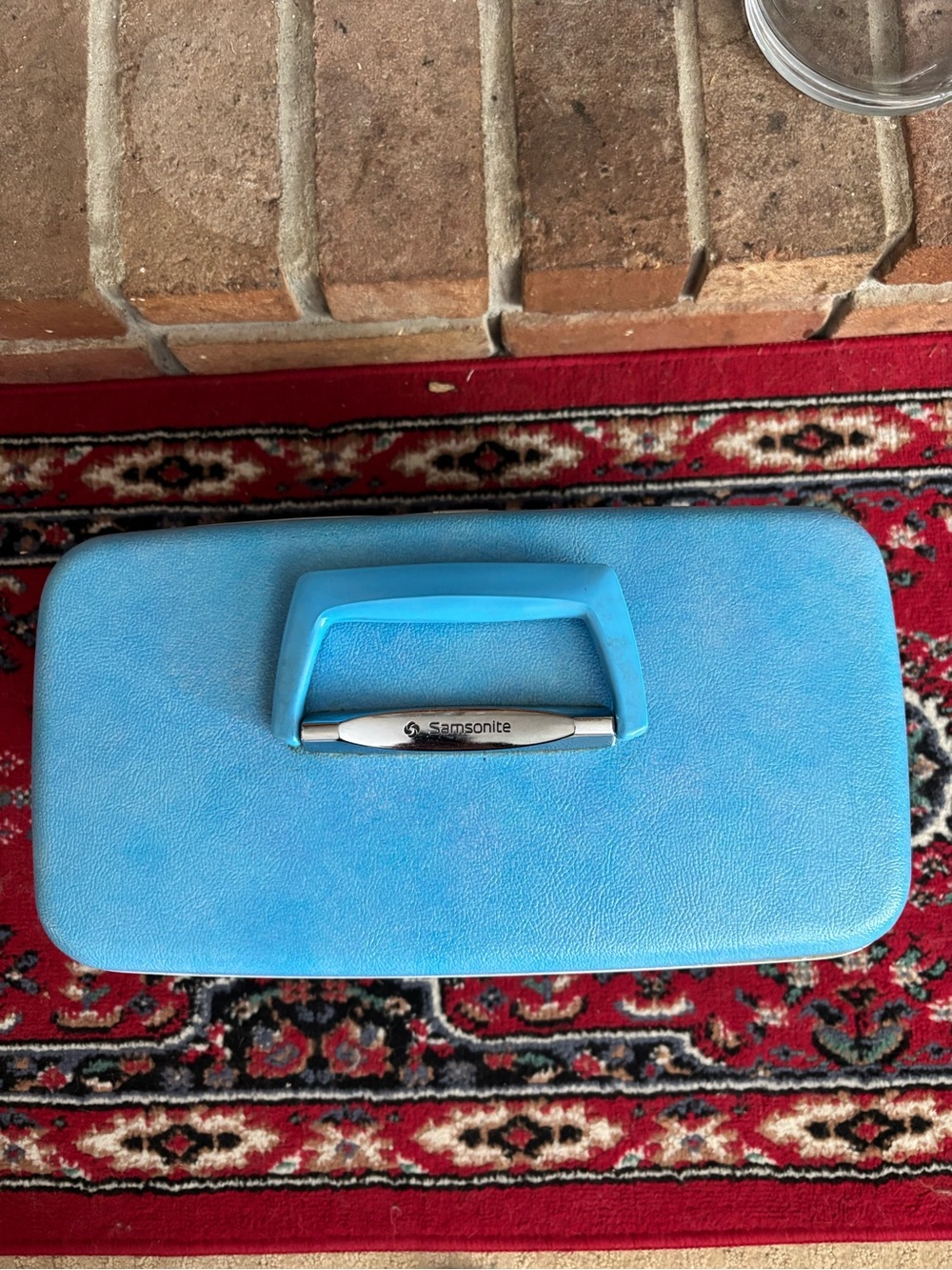 Vintage Samsonite Silhouette Baby Blue Hard Case Train Makeup Case  14”x 8”x 7” - Picture 3 of 12